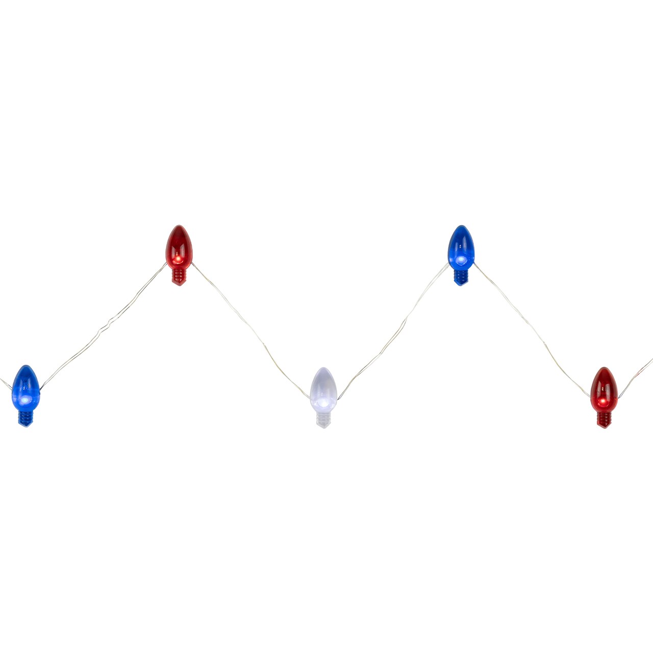 Northlight Patriotic Retro Style Bulb LED Fairy Lights - 6.25ft - Copper Wire - 20ct